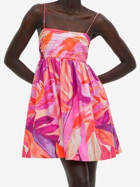HM Floral Patterned Mini Dress Size Medium